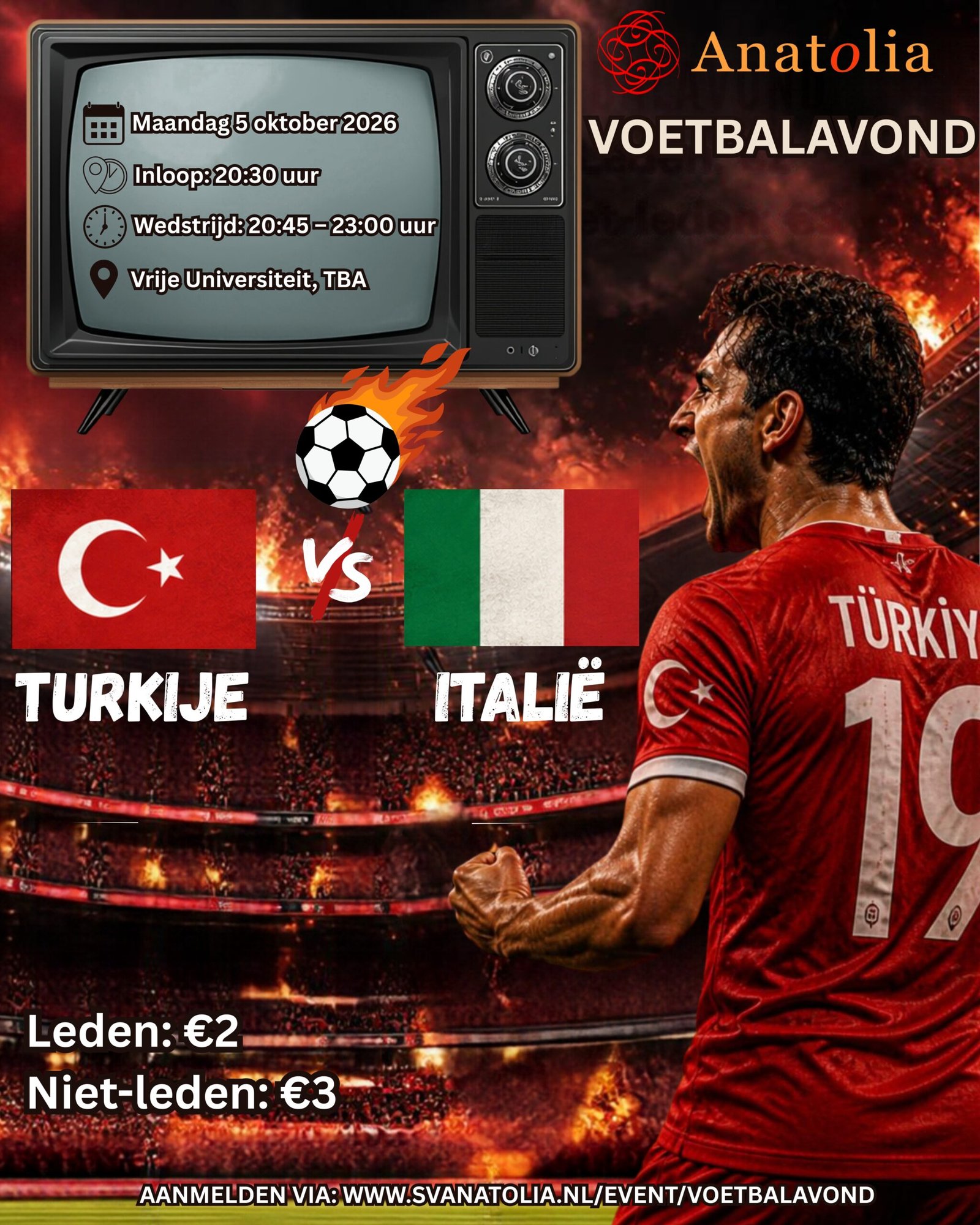Kopie van Turkije VS Italië Voetbalavond event
